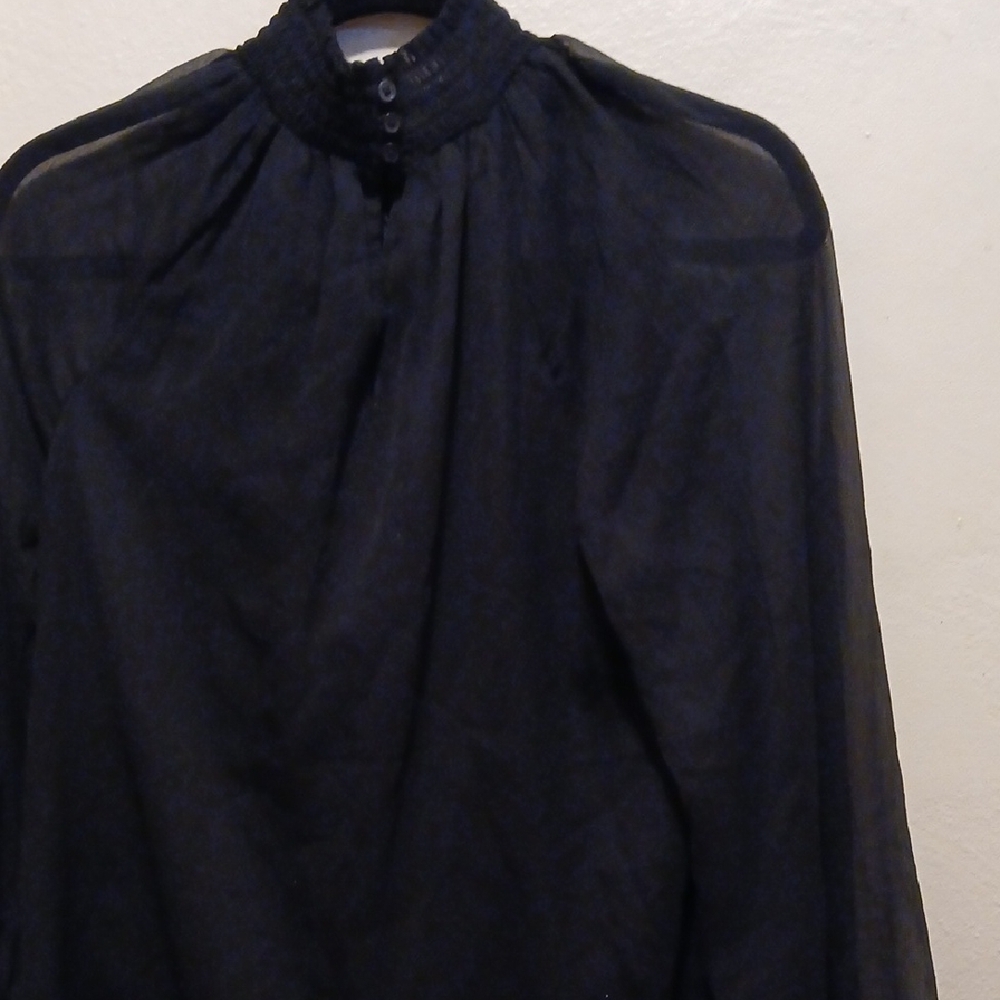 Joie Black Sheer Blouse - Picture 6 of 12